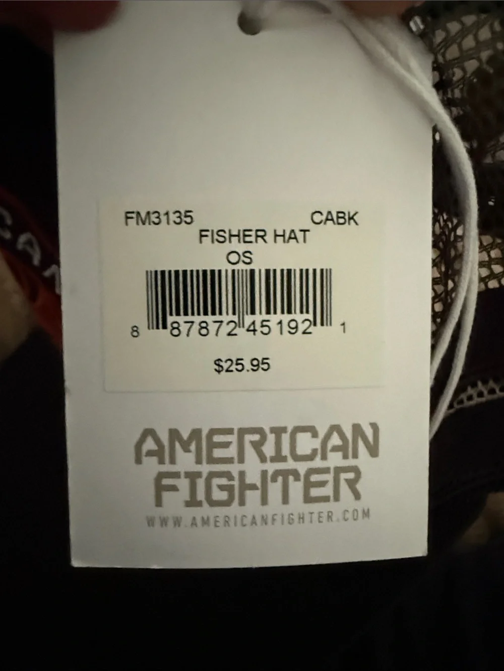 American Fighter Black Hat with Orange & White Patch